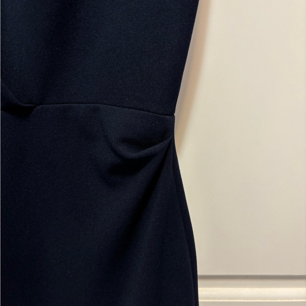 Bestey Johnson Solid Navy Blue Ruched Ponte Sheath Dress Women’s Size 8 - Picture 3 of 10